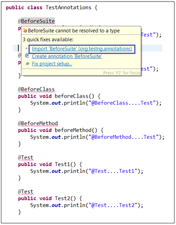 testng annotations case sensitive