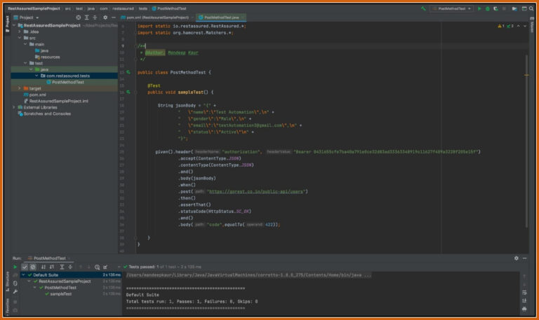 HTTP POST Method Using RestAssured